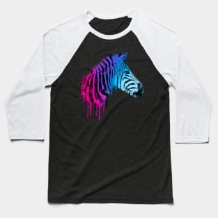 Dramabite Zebra Watercolor Artsy Gift for Horse Wildlife Lovers Baseball T-Shirt